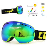 COPOZZ brand ski goggles double layers UV400 anti-fog big ski mask glasses skiing men women snow snowboard goggles GOG-201 Pro