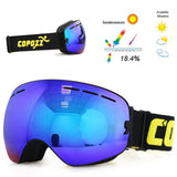 COPOZZ brand ski goggles double layers UV400 anti-fog big ski mask glasses skiing men women snow snowboard goggles GOG-201 Pro
