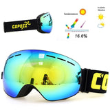 COPOZZ brand professional ski goggles double layers lens anti-fog UV400 big ski glasses skiing snowboard men women snow goggles