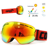 COPOZZ brand professional ski goggles double layers lens anti-fog UV400 big ski glasses skiing snowboard men women snow goggles