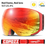 Magnetic ski goggles New COPOZZ brand double layers UV400 anti-fog big ski mask glasses skiing men women snow snowboard goggles