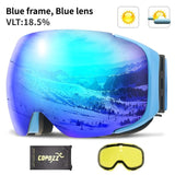 Magnetic ski goggles New COPOZZ brand double layers UV400 anti-fog big ski mask glasses skiing men women snow snowboard goggles