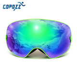 COPOZZ Brand Ski Goggles Double Lens UV400 Anti Fog Unisex Snowboard Ski Glasses With Night Vision Ski Lens Snow Eyewear Adult