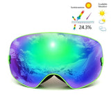 COPOZZ Brand Ski Goggles Double Lens UV400 Anti Fog Unisex Snowboard Ski Glasses With Night Vision Ski Lens Snow Eyewear Adult