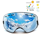 COPOZZ Brand Ski Goggles Double Lens UV400 Anti Fog Unisex Snowboard Ski Glasses With Night Vision Ski Lens Snow Eyewear Adult