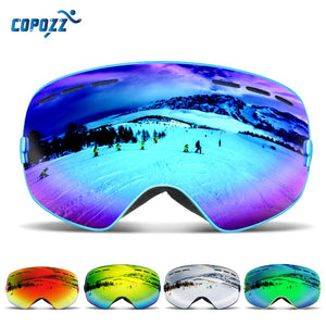COPOZZ Brand Ski Goggles Men Women Snowboard Goggles Glasses for Skiing UV400 Protection Snow Skiing Glasses Anti-fog Ski Mask