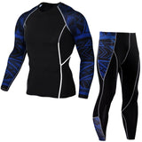 Winter Thermal Underwear Set Men's Sportswear Running Training Warm Base Layer Compression Tights Jogging Suit Men's Gym  MMA