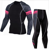 Winter Thermal Underwear Set Men's Sportswear Running Training Warm Base Layer Compression Tights Jogging Suit Men's Gym  MMA