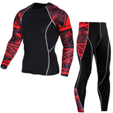 Winter Thermal Underwear Set Men's Sportswear Running Training Warm Base Layer Compression Tights Jogging Suit Men's Gym  MMA