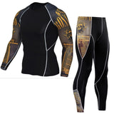 Winter Thermal Underwear Set Men's Sportswear Running Training Warm Base Layer Compression Tights Jogging Suit Men's Gym  MMA