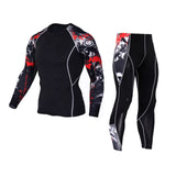 Winter Thermal Underwear Set Men's Sportswear Running Training Warm Base Layer Compression Tights Jogging Suit Men's Gym  MMA