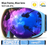 COPOZZ brand ski goggles replaceable magnetic lenses UV400 anti-fog ski mask skiing men women snow snowboard goggles GOG-2181