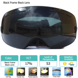 UV400 Anti-fog Double Layers Ski Goggles Big Lens Ski Mask Glasses Skiing Snow Snowboard Eyewear Mirror polarize Goggles for men