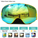 UV400 Anti-fog Double Layers Ski Goggles Big Lens Ski Mask Glasses Skiing Snow Snowboard Eyewear Mirror polarize Goggles for men