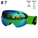 LOCLE Ski Glasses Double Layers UV400 Anti-fog Ski Goggles Snow Skiing Snowboard Motocross Goggles Ski Masks or Eyewear