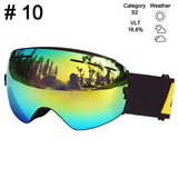 LOCLE Ski Glasses Double Layers UV400 Anti-fog Ski Goggles Snow Skiing Snowboard Motocross Goggles Ski Masks or Eyewear